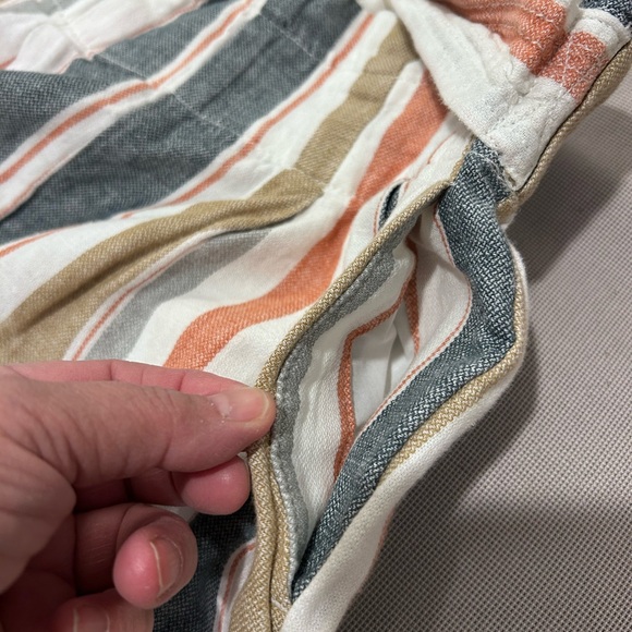 Madewell Huston Linen Blend Pull-On Striped Crop Pants Women's Size M - Picture 12 of 14